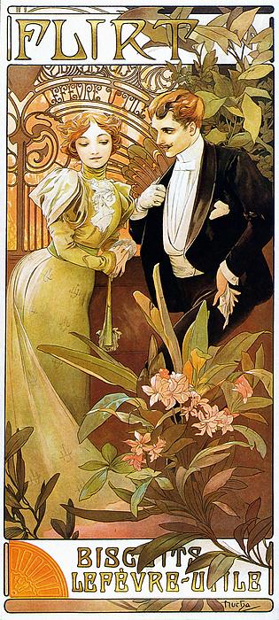 Flirt — Alphonse Mucha (Art Print)