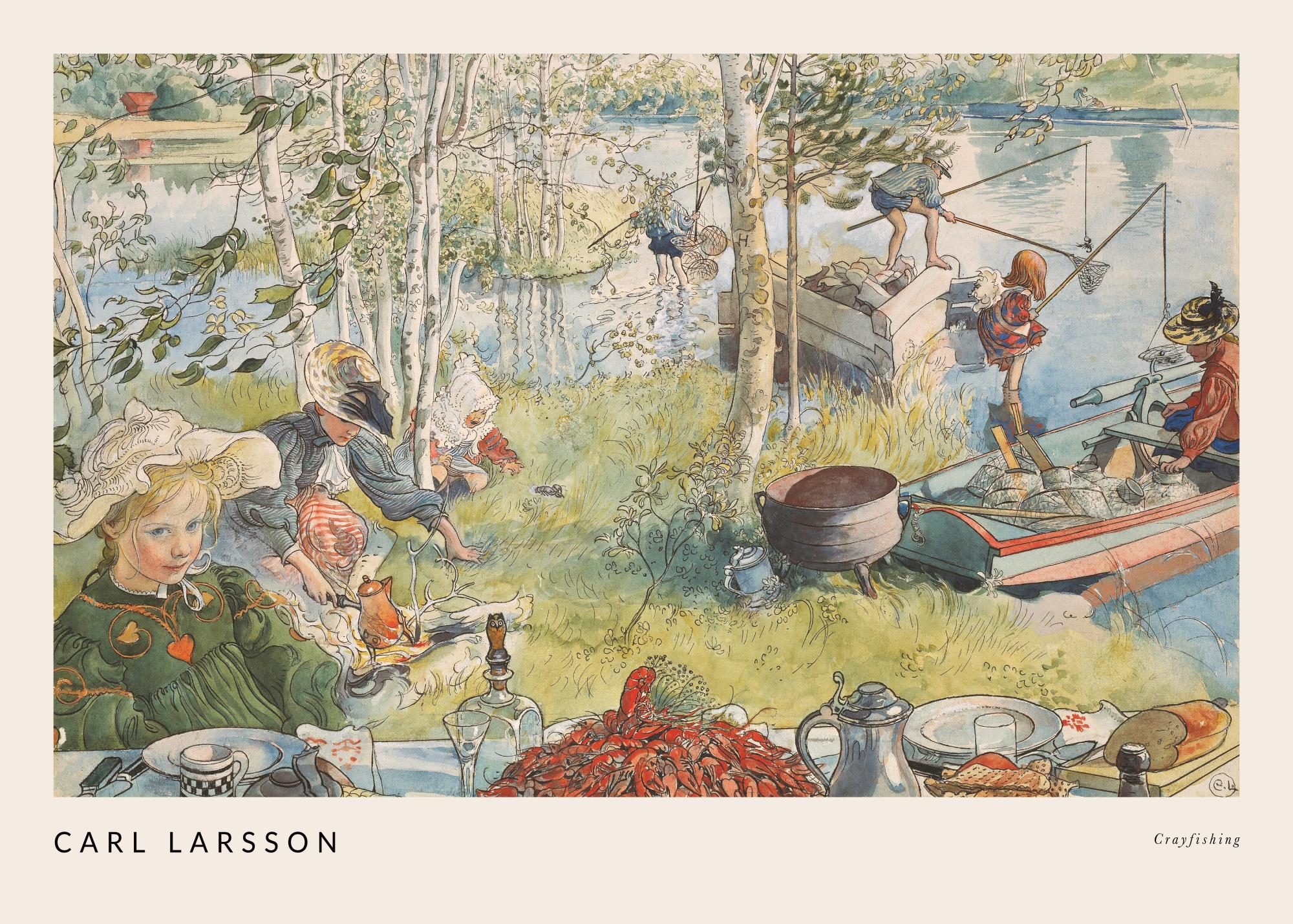 Crayfishing — Carl Larsson Print