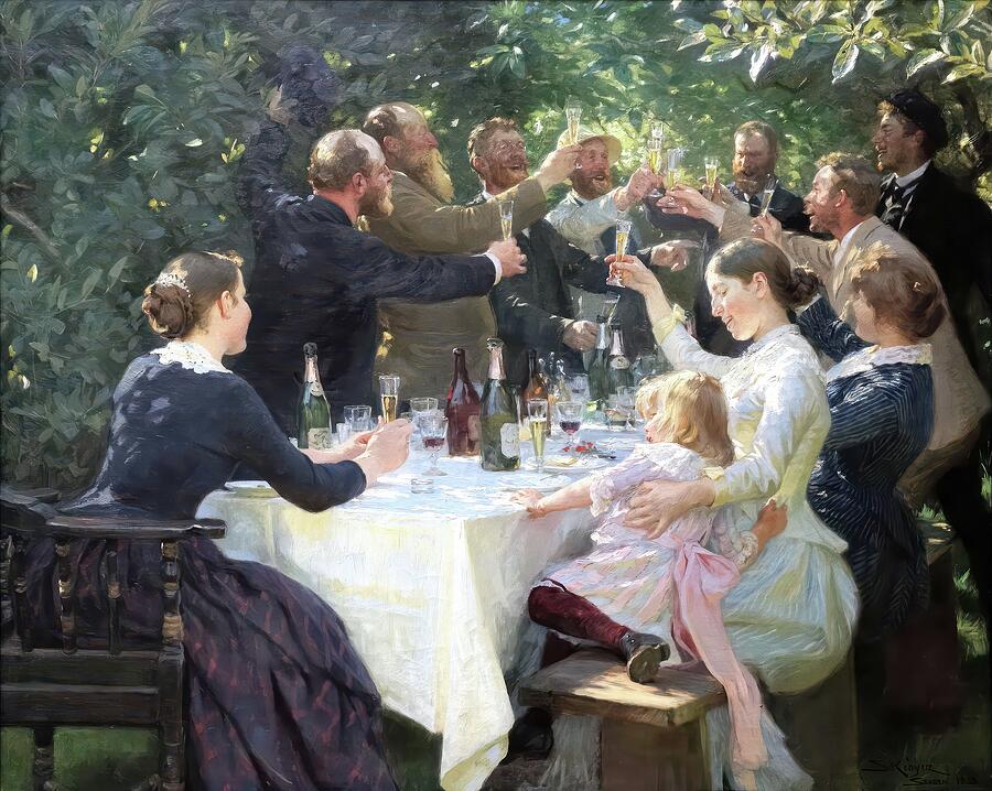 Hip, Hip, Hurrah! Artists' Party at Skagen — P.S. Krøyer (Art Print)