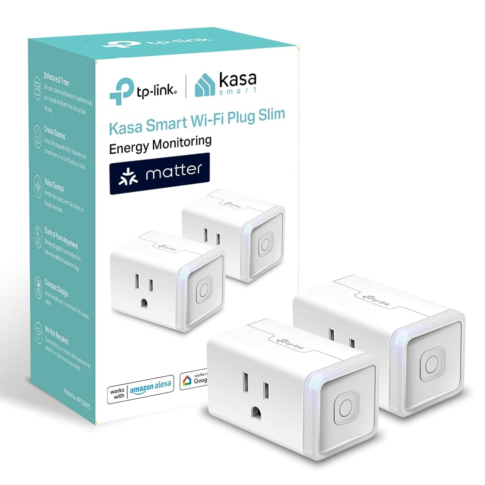 Kasa Matter Smart Plug with Energy Monitoring (2-Pack)