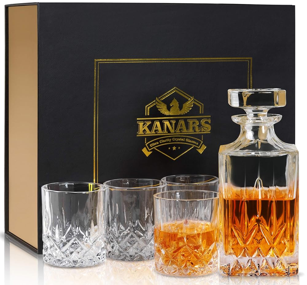 KANARS Whiskey Decanter Set (5-Piece)